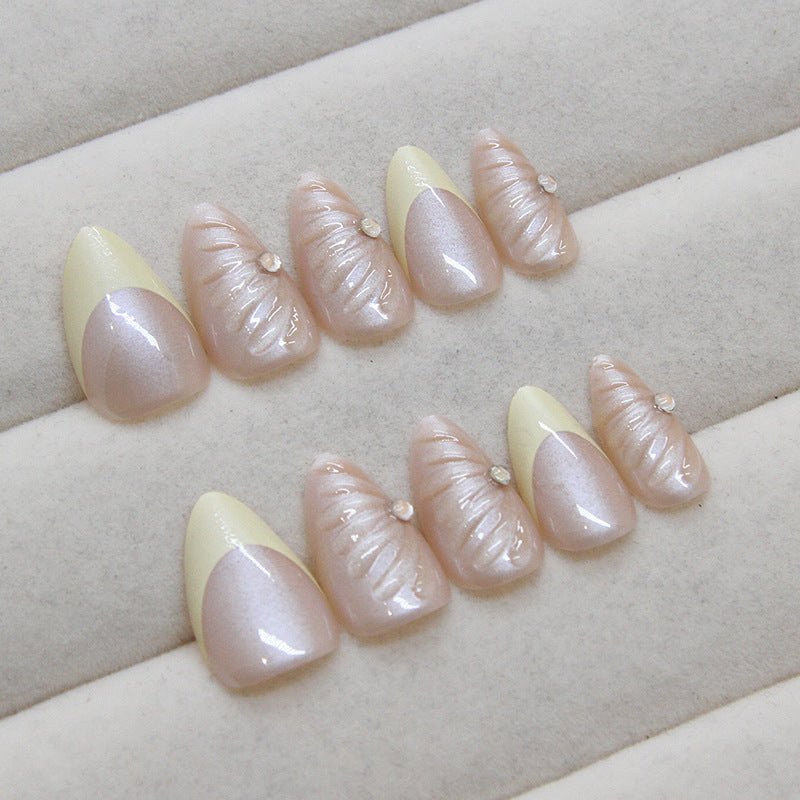 Artistic Shell-Crafted Press-On Nail Extensions Stornfield
