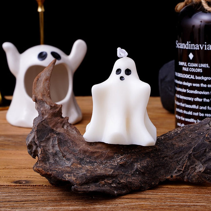 Sculptural Skull-Shaped Decorative Wax Candle