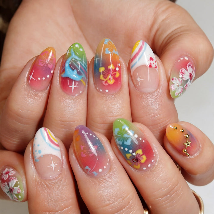Artistic Floral Press-On Nail Art Set Stornfield