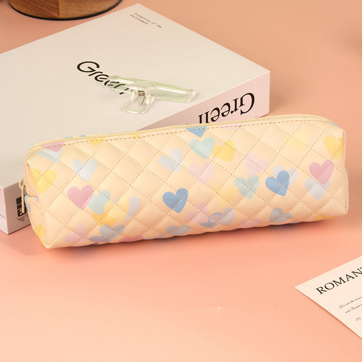 Quilted Heart Pattern Pencil Case Stornfield