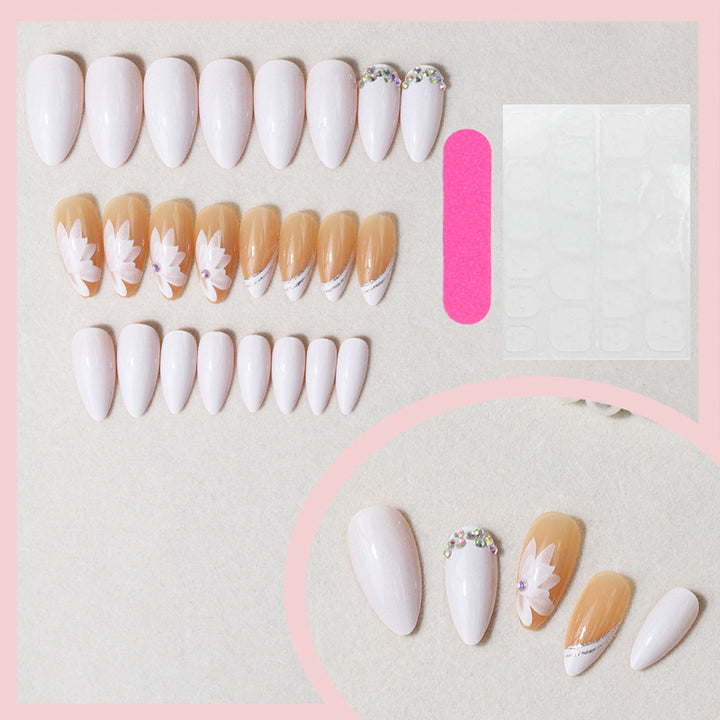 Elegant Botanical-Themed Press-On Nail Set Stornfield