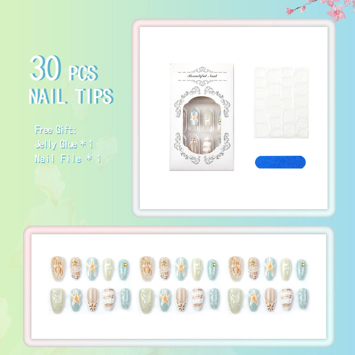 Artistic Ocean-Inspired Nail Art Set