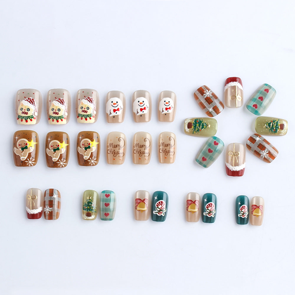 Christmas-Themed Press-On Nail Art Set Stornfield