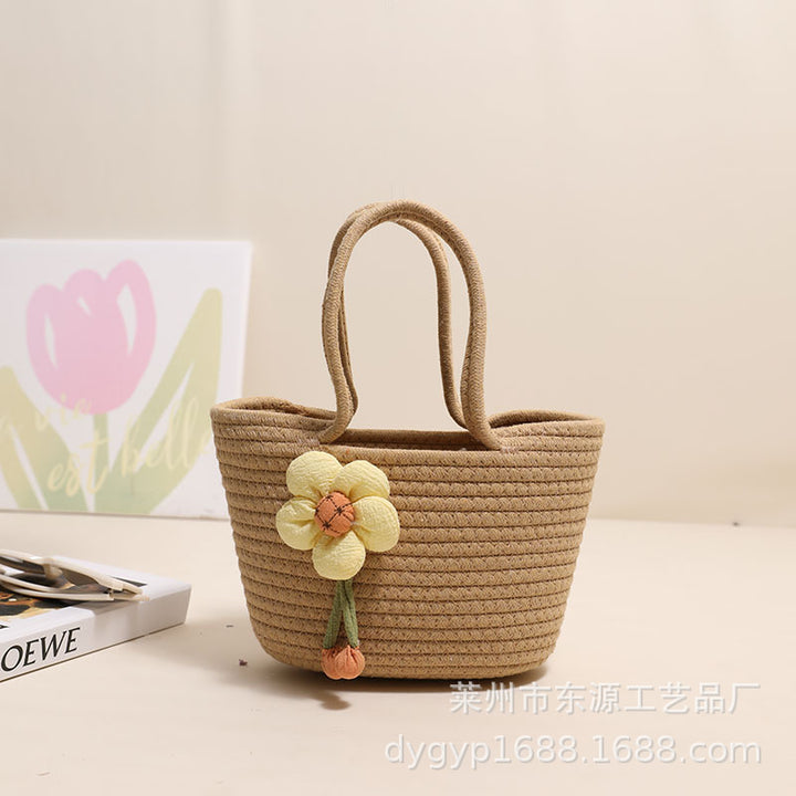 Handcrafted basket bag with floral accents Stornfield