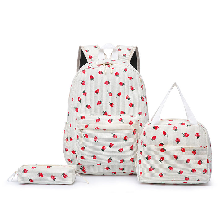 Backpack set with Playful Strawberry Pattern Stornfield