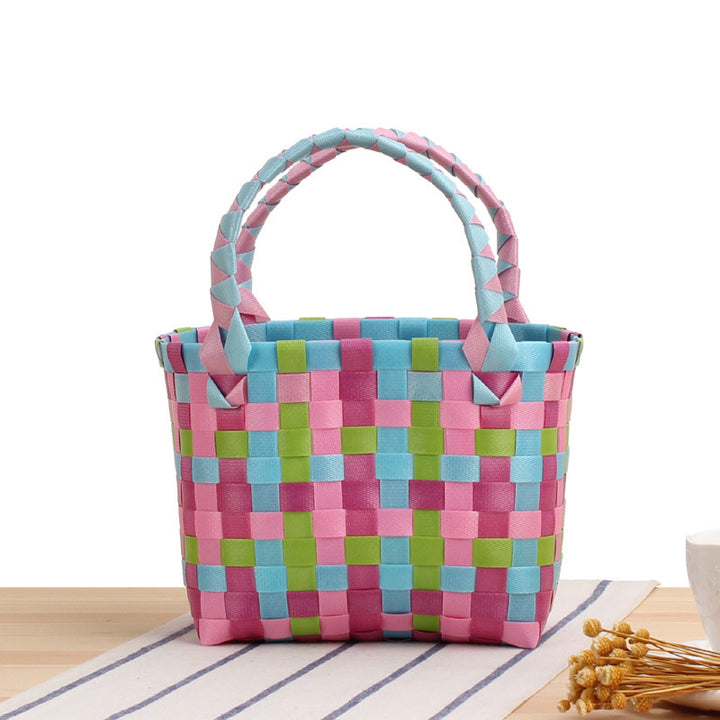 Handbag made of woven material with a stylish check pattern Stornfield