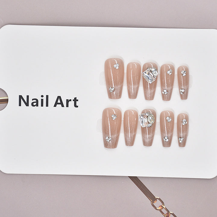 Luxurious Rhinestone-Embellished Nail Extensions Stornfield