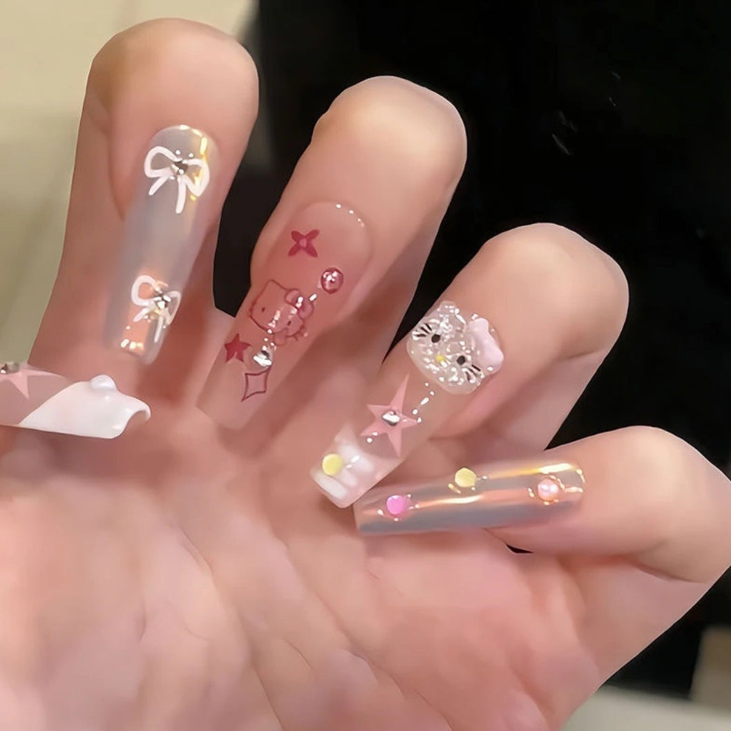 Cute Character-Themed Press-On Nail Set Stornfield
