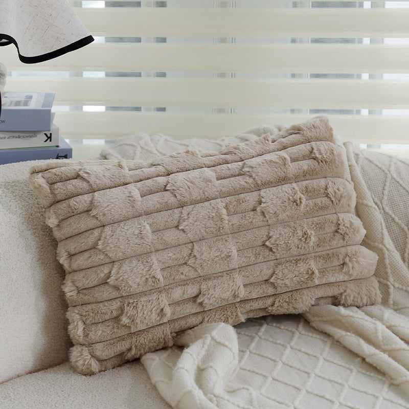 Square cushion cover Stornfield made of mottled tweed-boucle weaving with fine piping edge