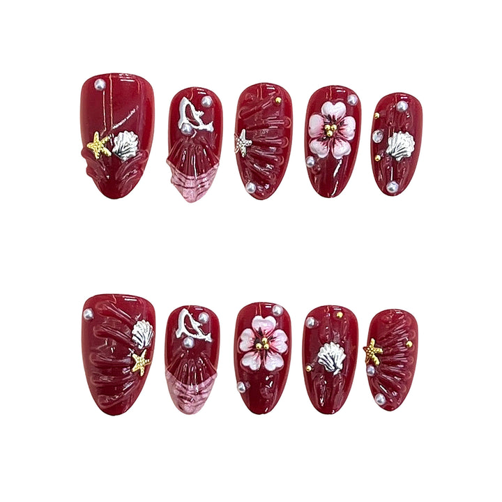 Artistic Floral Design Press-On Nail Set Stornfield 1787225330