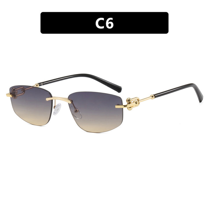 Ladies elegant semi-rimless glasses with luxurious metal frame and transparent lenses Stornfield