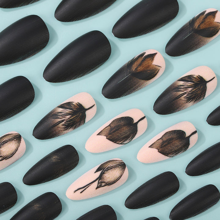 Creative Nail Art Set with Elegant Leaf Patterns Stornfield