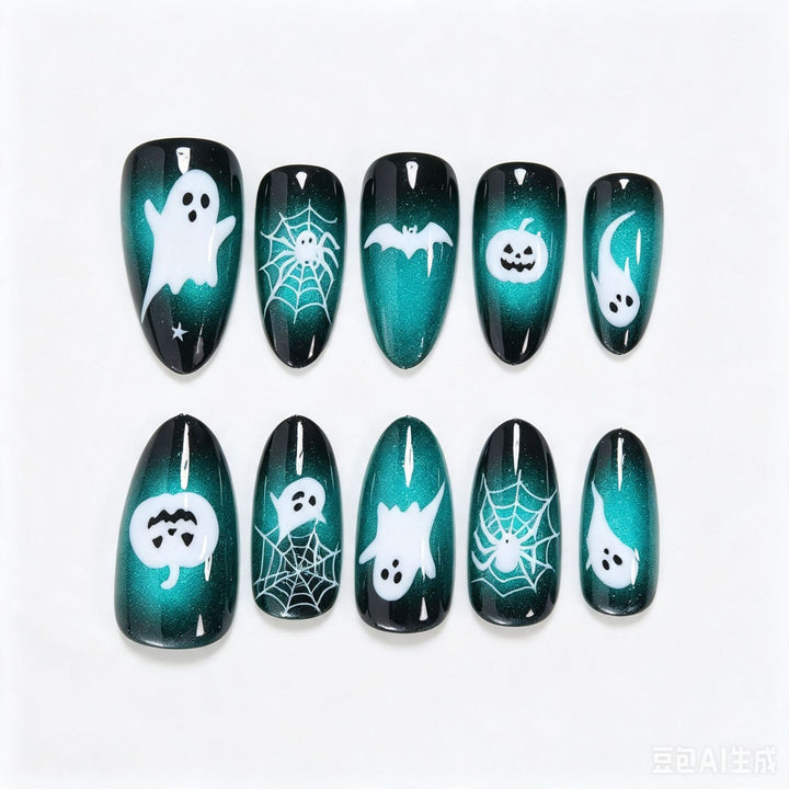 Halloween-Themed Press-On Nail Art Set Stornfield
