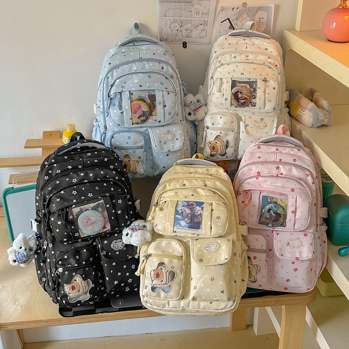 Star-Printed Casual School Backpack Stornfield