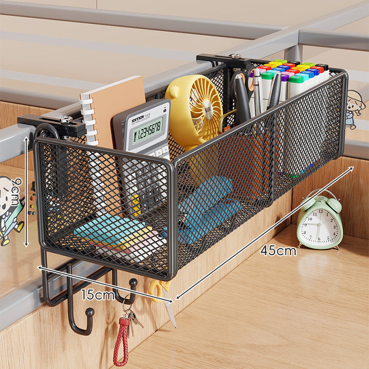 Clamp-On Cubicle Divider Hanging Mesh Desk Storage Basket
