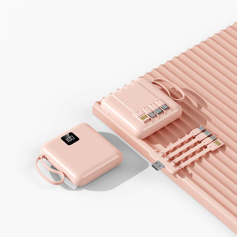 Portable power bank with integrated charging cables and LCD display Stornfield