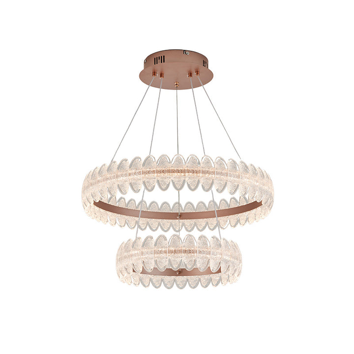 Modern Double Layer Crystal Pendant Light