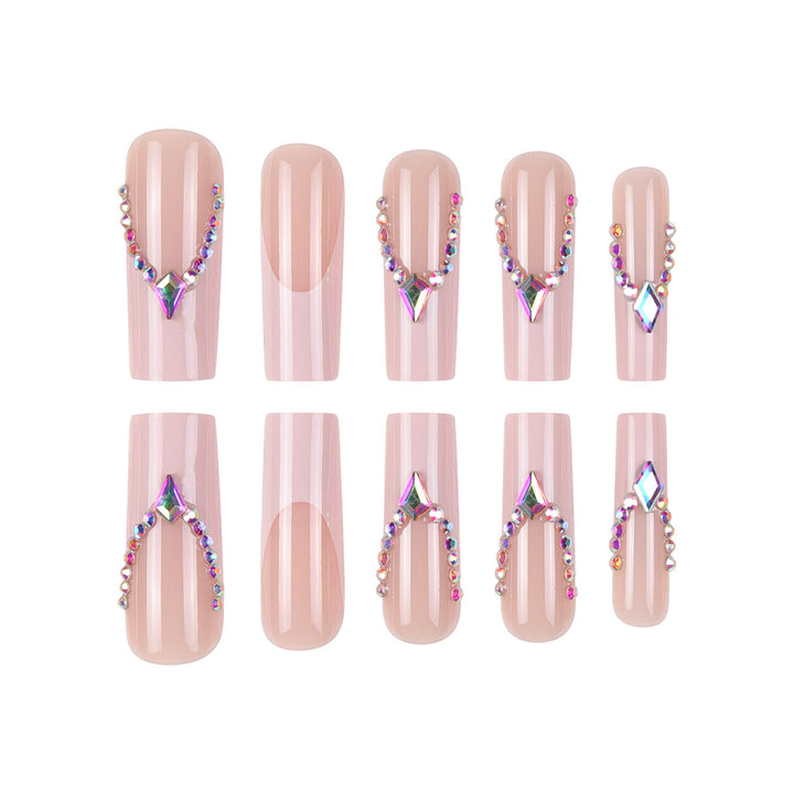 Rhinestone-Embellished Long Stiletto Press-On Nails Stornfield