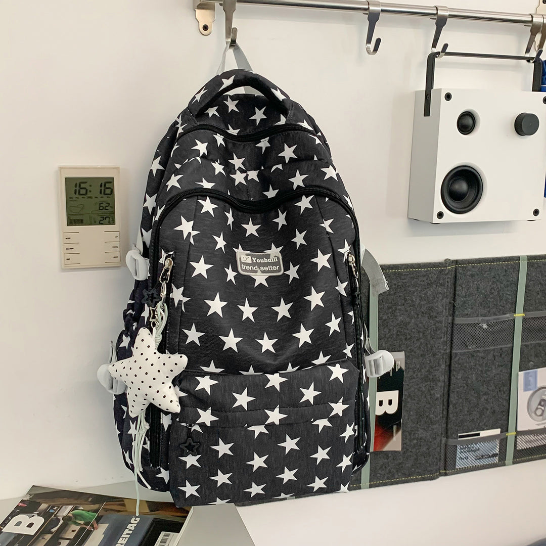 Trendy Star-Print School Backpack Stornfield