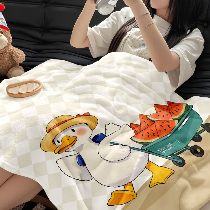 Playful Duck-Themed Fleece Blanket