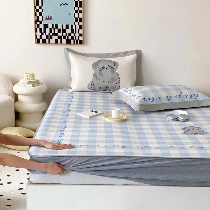 Fitted sheet set with pillowcases