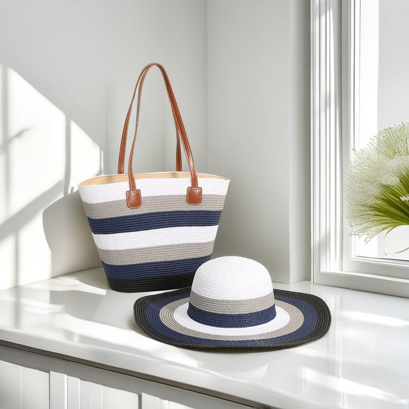 Beach bag with colorful stripes Stornfield