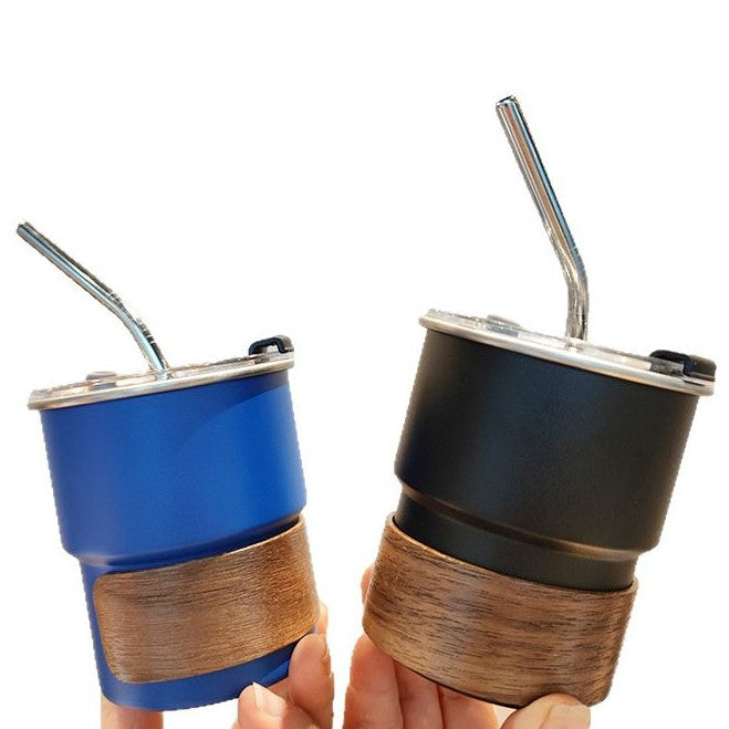 Ladies stylish stainless steel drinking cups with wood application Stornfield