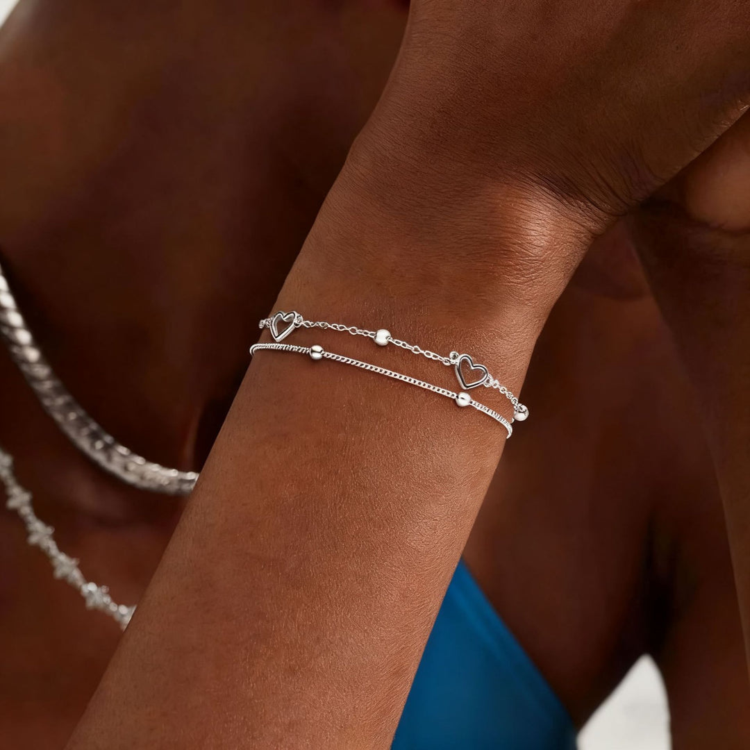 Heart Charm Layered Bracelet Stornfield