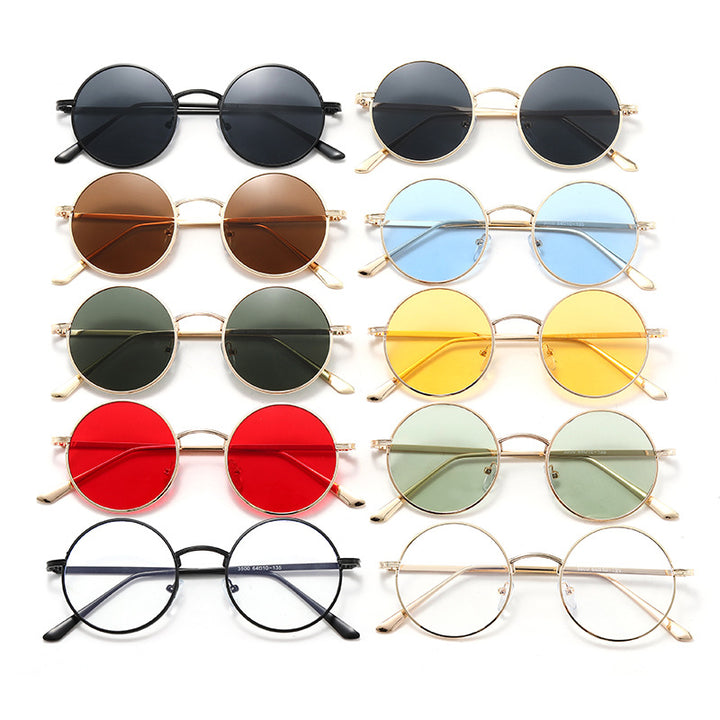 Ladies fashionable glasses with round lenses and fine metal frame Stornfield