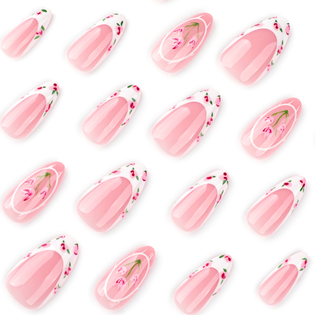 Artful Nail Extensions with Floral Design Stornfield