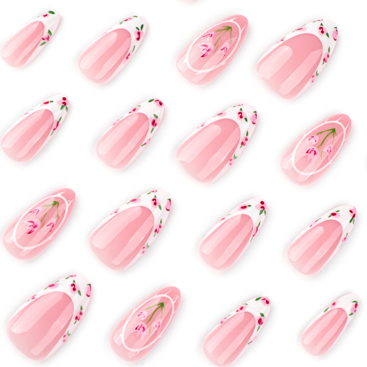 Artful Nail Extensions with Floral Design Stornfield