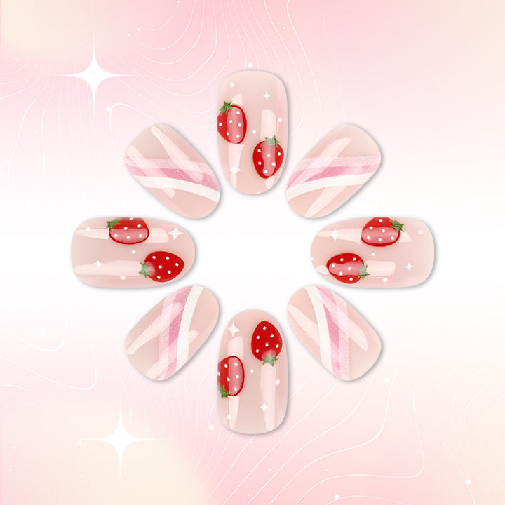 Strawberry-Themed Nail Art Set Stornfield