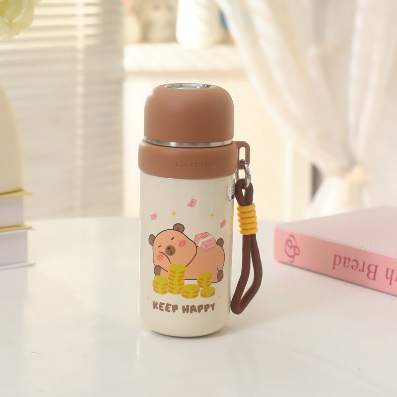 Ladies thermos bottle with animal motif and carrying strap Stornfield