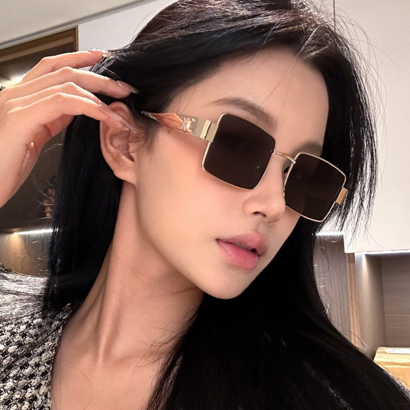 Women's fashionable rectangular sunglasses with high-quality metal frame and polarized lenses Stornfield