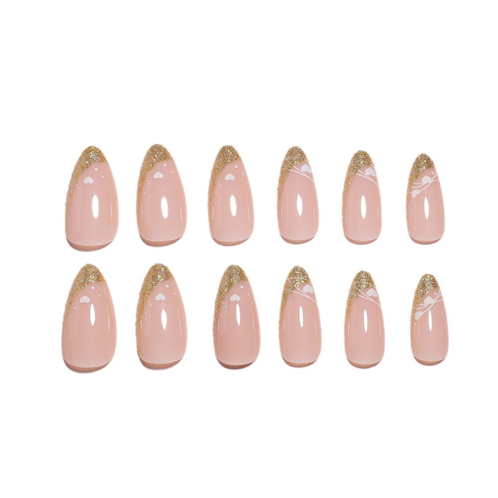 Stylish Glittery French Tip Press-On Nails Stornfield