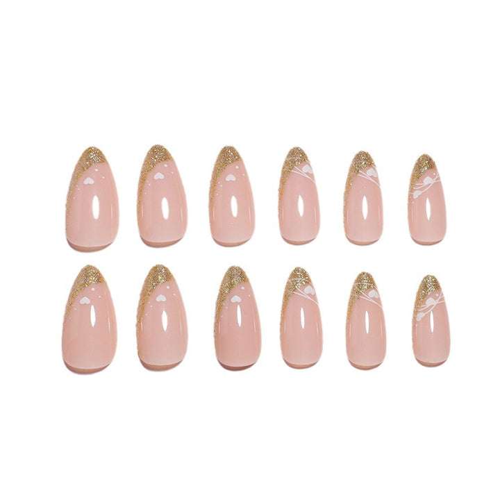 Stylish Glittery French Tip Press-On Nails Stornfield