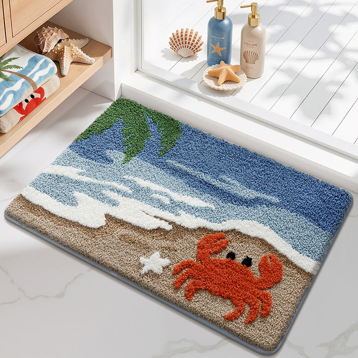 Soft Textured Abstract Pattern Bath Mat