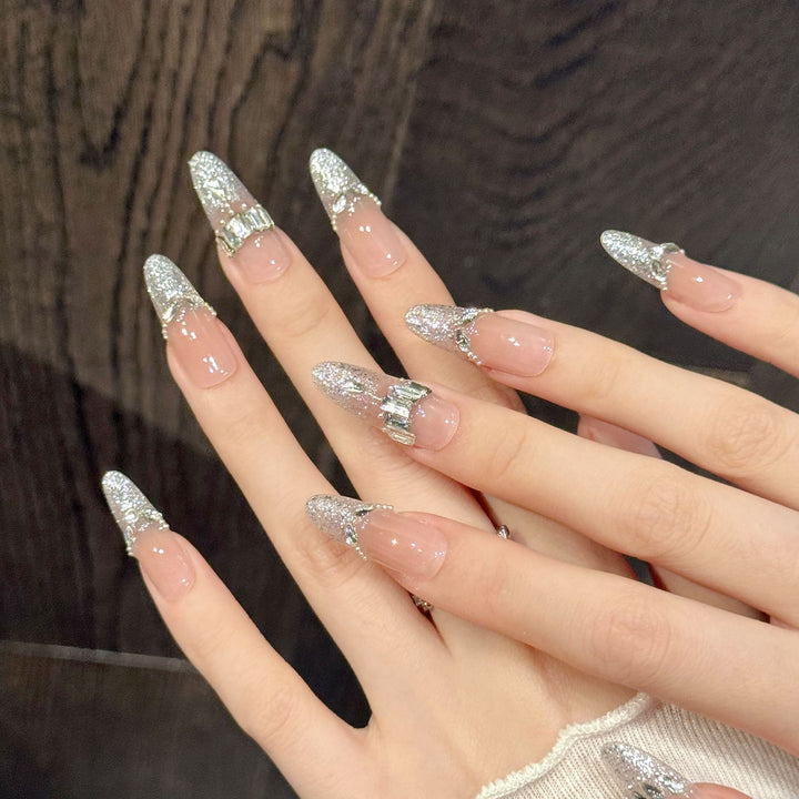 Decorative Glitter Press-On Nail Art Set