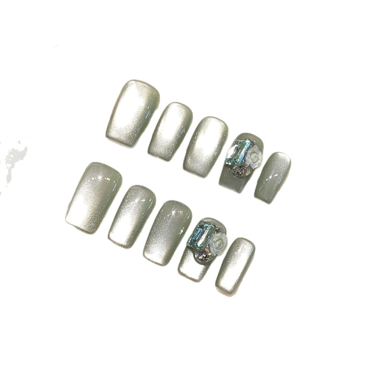 Metallic Glossy Press-On Nails