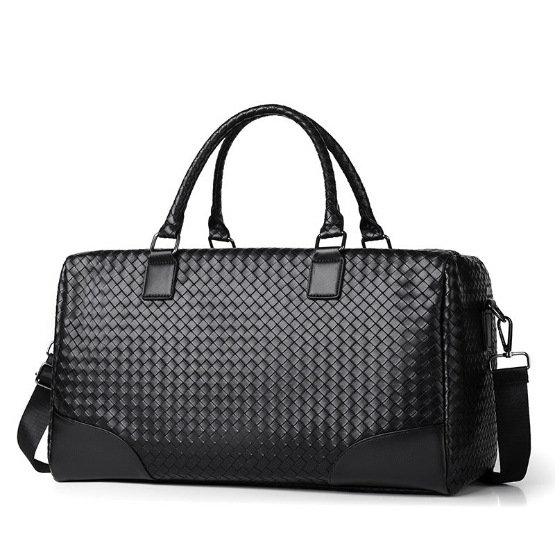 Woven Leather Travel Duffel Stornfield