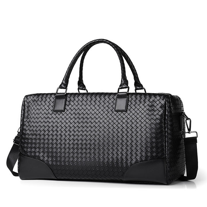 Woven Leather Travel Duffel Stornfield