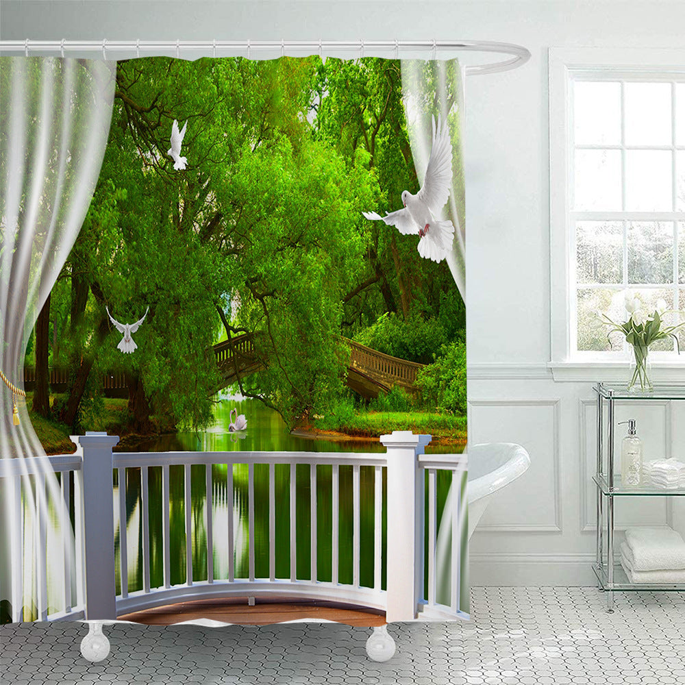 Tropical Oasis Shower Curtain Stornfield