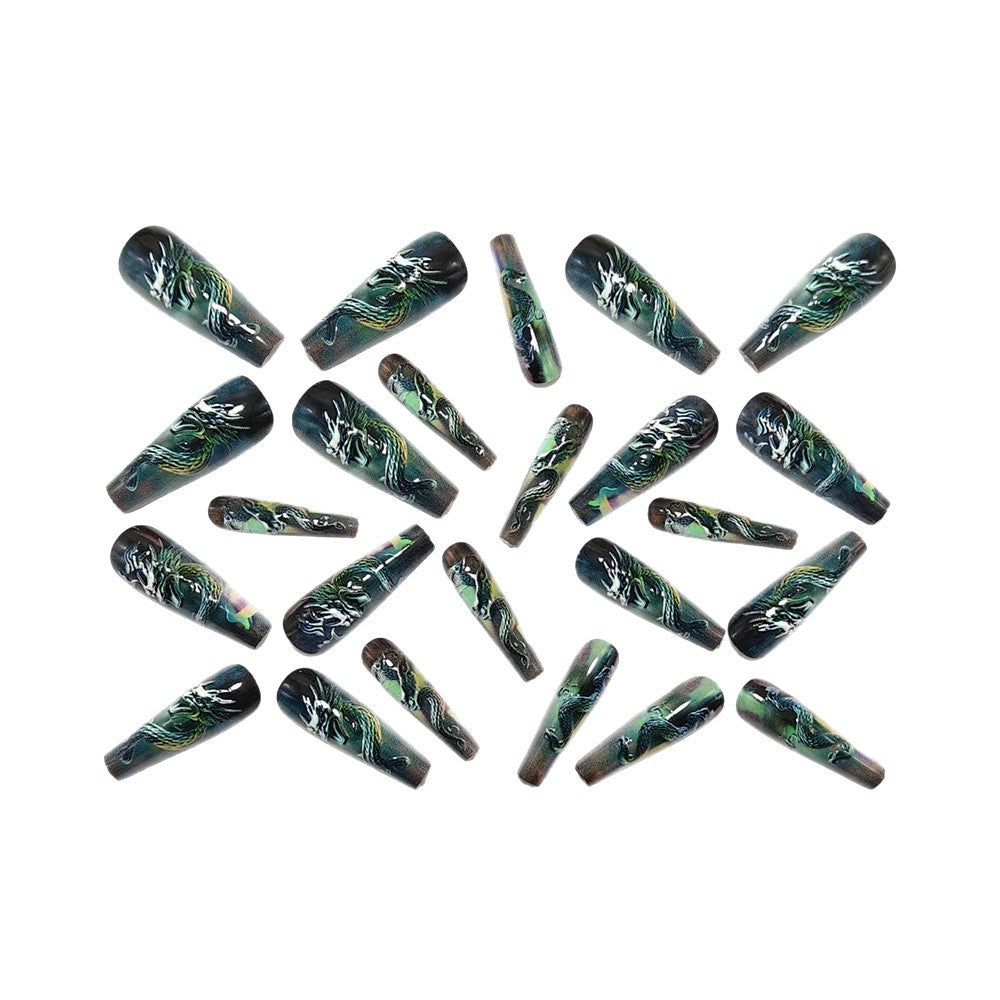 Artificial nails with 3D dragon design Stornfield