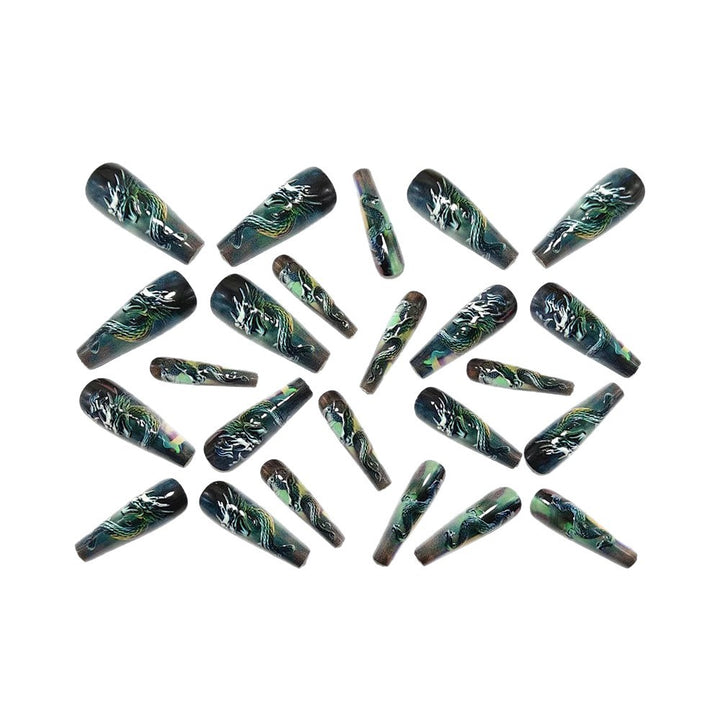 Artificial nails with 3D dragon design Stornfield