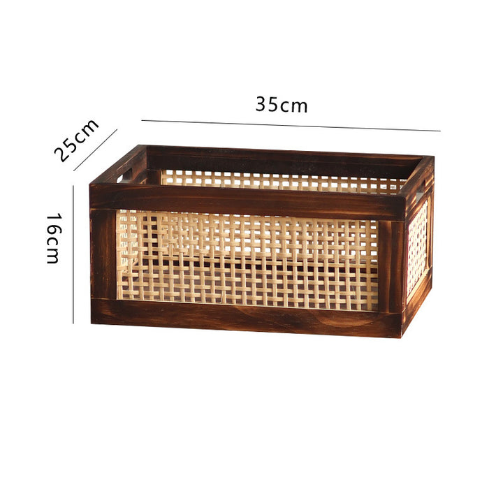 Storage basket made of natural wood Stornfield