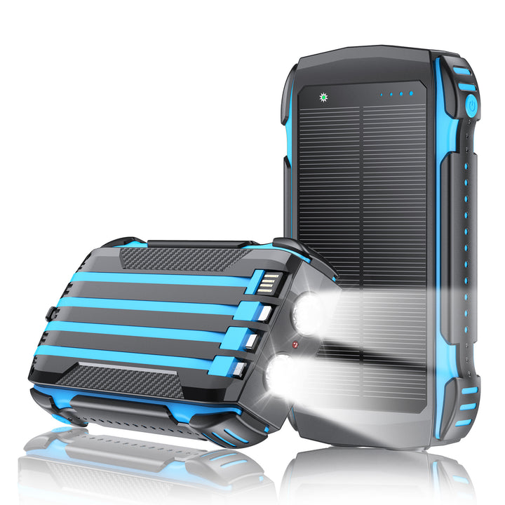 Robust Solar Power Bank with Integrated LED Lighting Stornfield