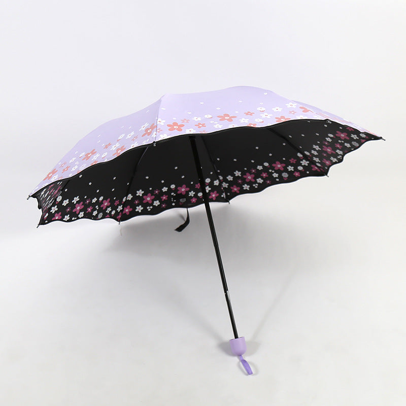 Women's Folding Umbrella with Detailed Floral Design Stornfield