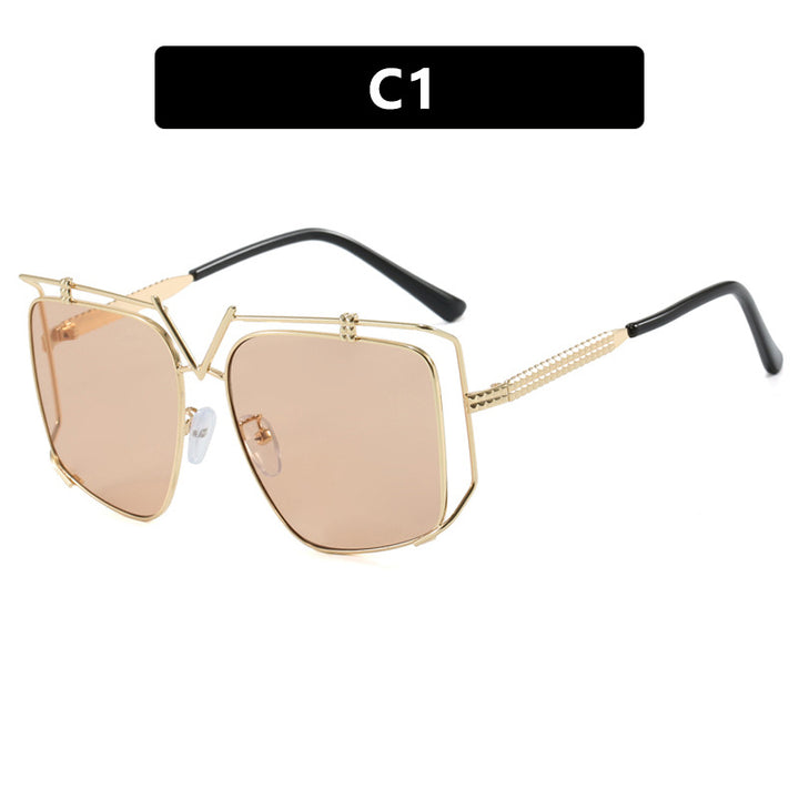 Women's futuristic oversized sunglasses with unique geometric frame Stornfield