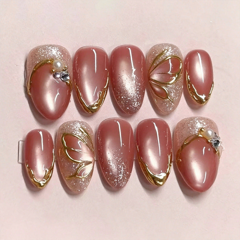 Decorative Pearl-Accent Press-On Nail Set