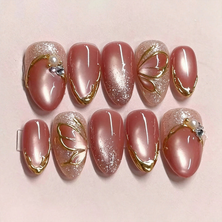 Decorative Pearl-Accent Press-On Nail Set